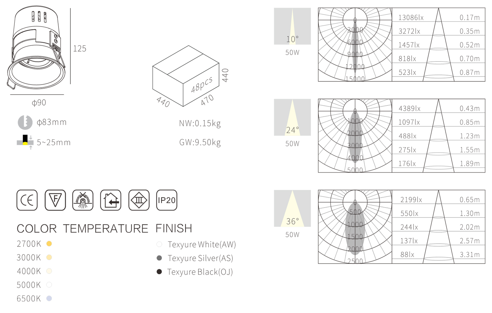 Ceiling Recessed Halogen MR16 Downlight