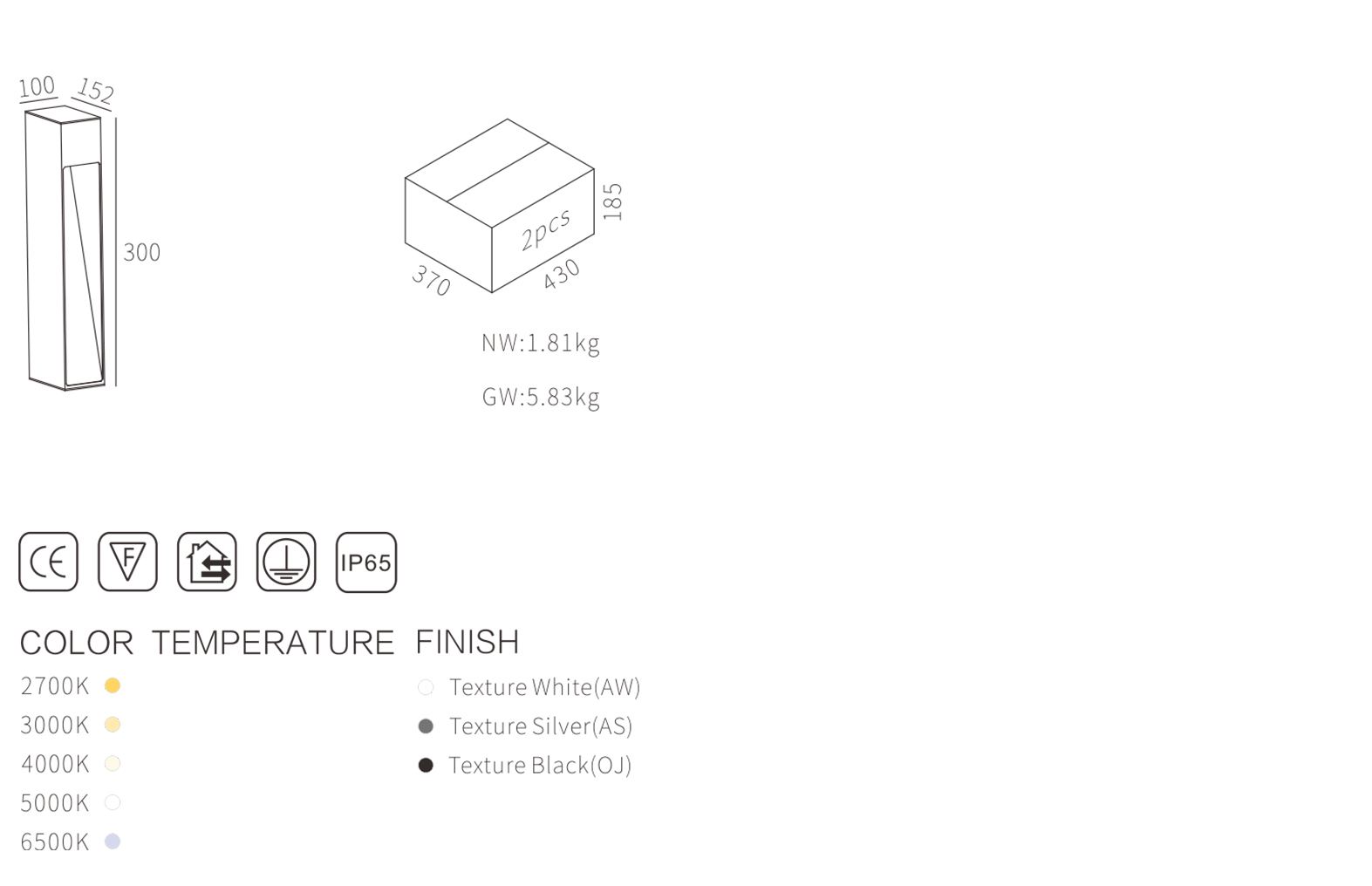 ip65 outdoor garden light