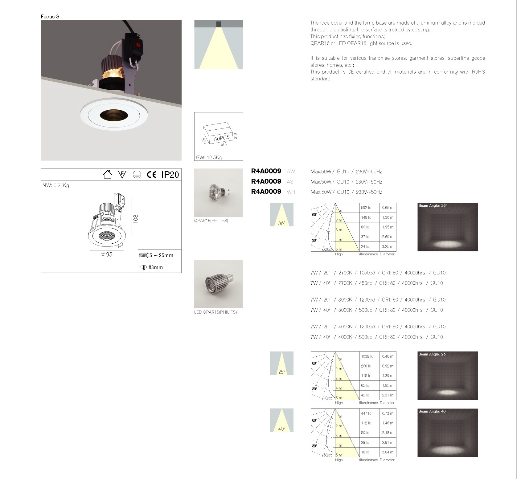 GU10 DOWNLIGHT HOUSING