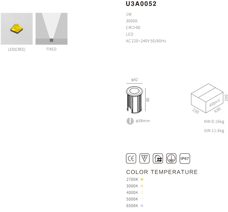 Outdoor Recessed LED Underground Lamp