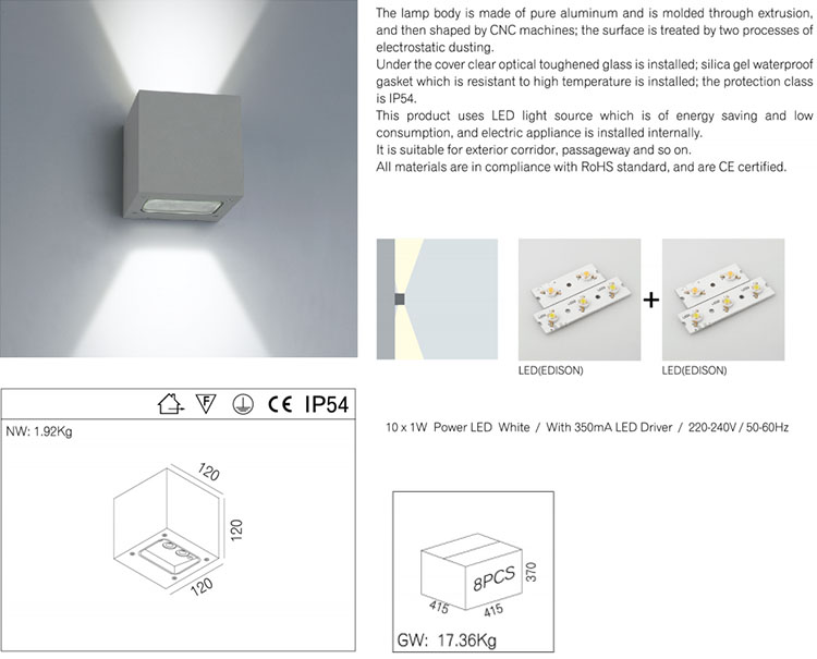 Outdoor 10W LED Wall Lamps