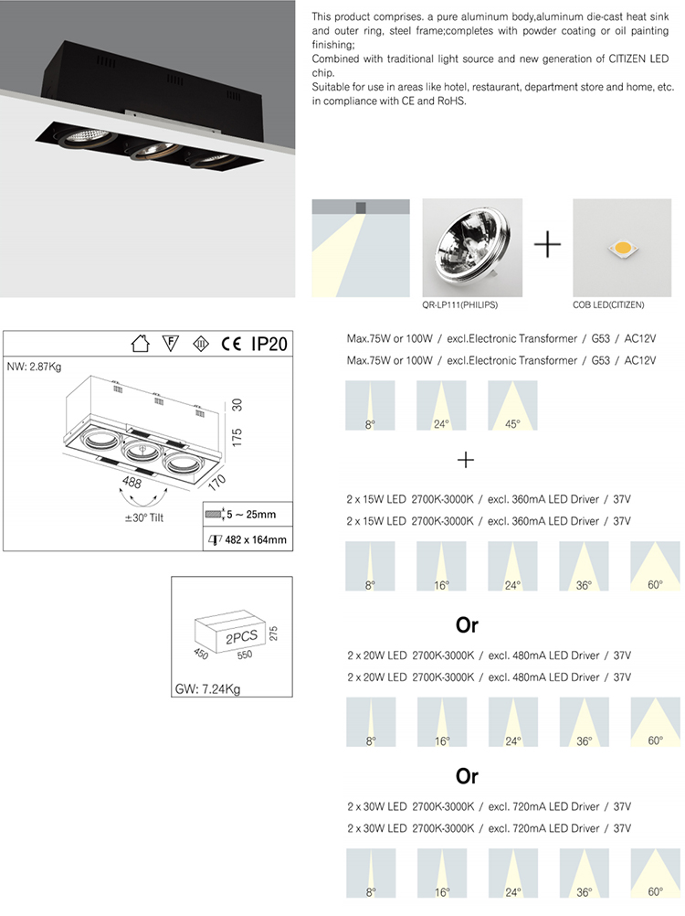 Modern Recessed LED Ceiling Lights