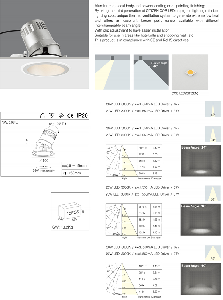 Modern Recessed LED Ceiling Lights