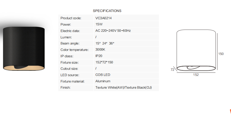 Surface mounted downlight