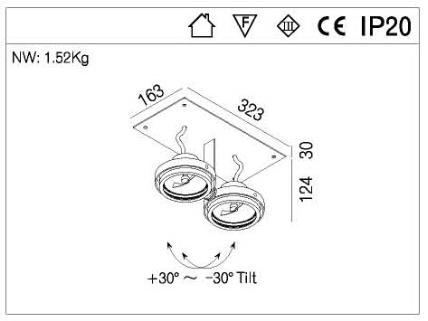 Double head gimbal AR111 Housing led light