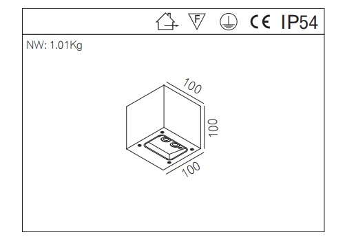 IP54 Decorative outdoor square LED Up And Down Wall Light