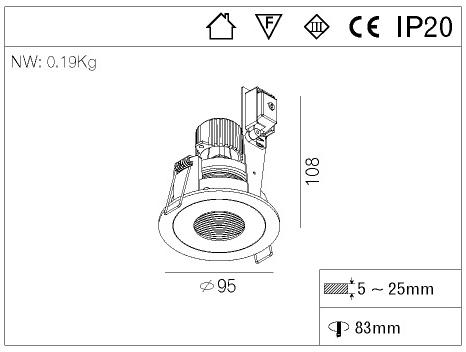 Aluminum MR16 Fixed Round Indoor led Fixture light