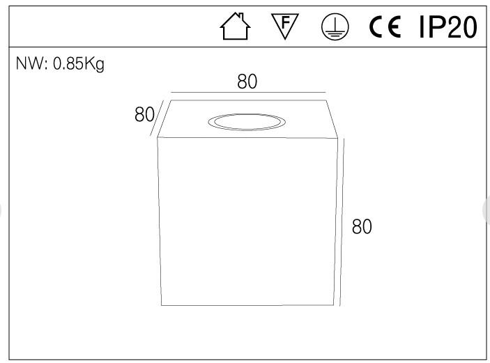 3W  square Mini Bedroom wall light