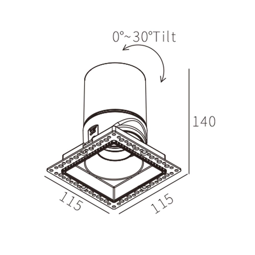 Modern Indoor Square 30W Recessed LED Trimless Downlight