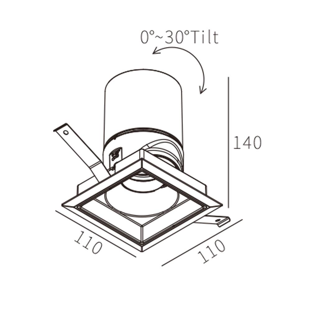 Modern Indoor IP20 Square 30W Recessed LED Downlight