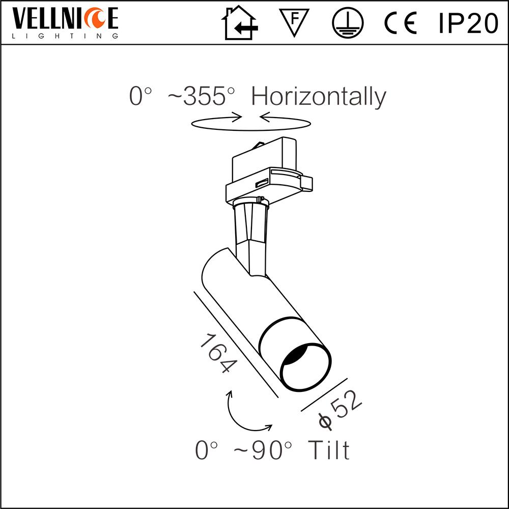 15w 4000k led track light anti glare